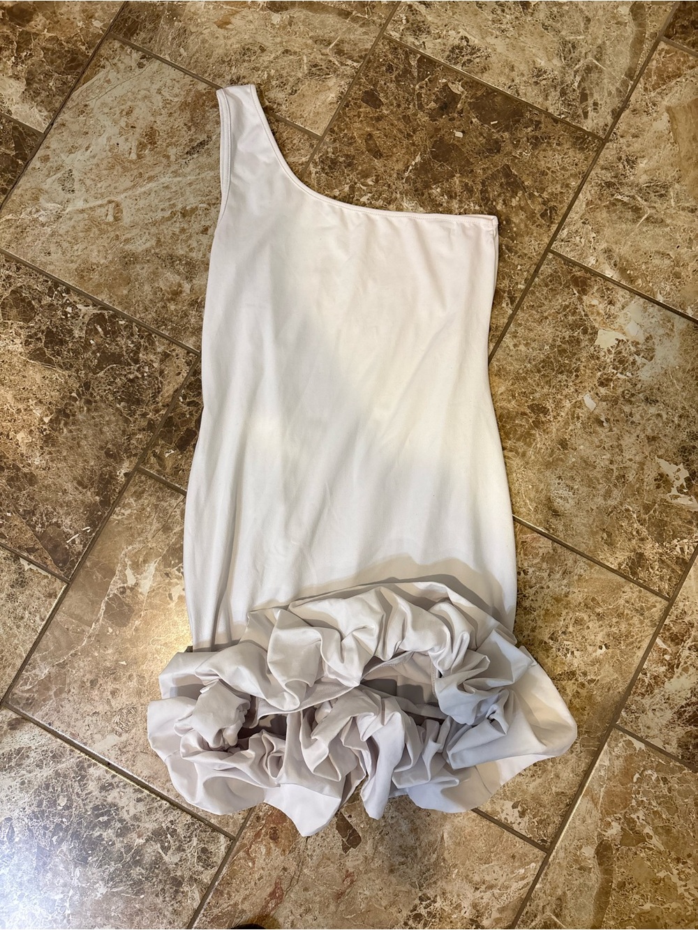 SHEIN One Shoulder Puff Ruffle Dress